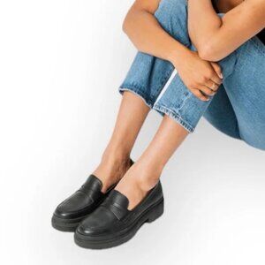 Portland Leather Patina Zoe Chunky Loafer Black Size 7.5